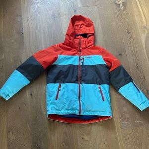 Marmot Orange Light Blue Colorblock winter Snow Jacket